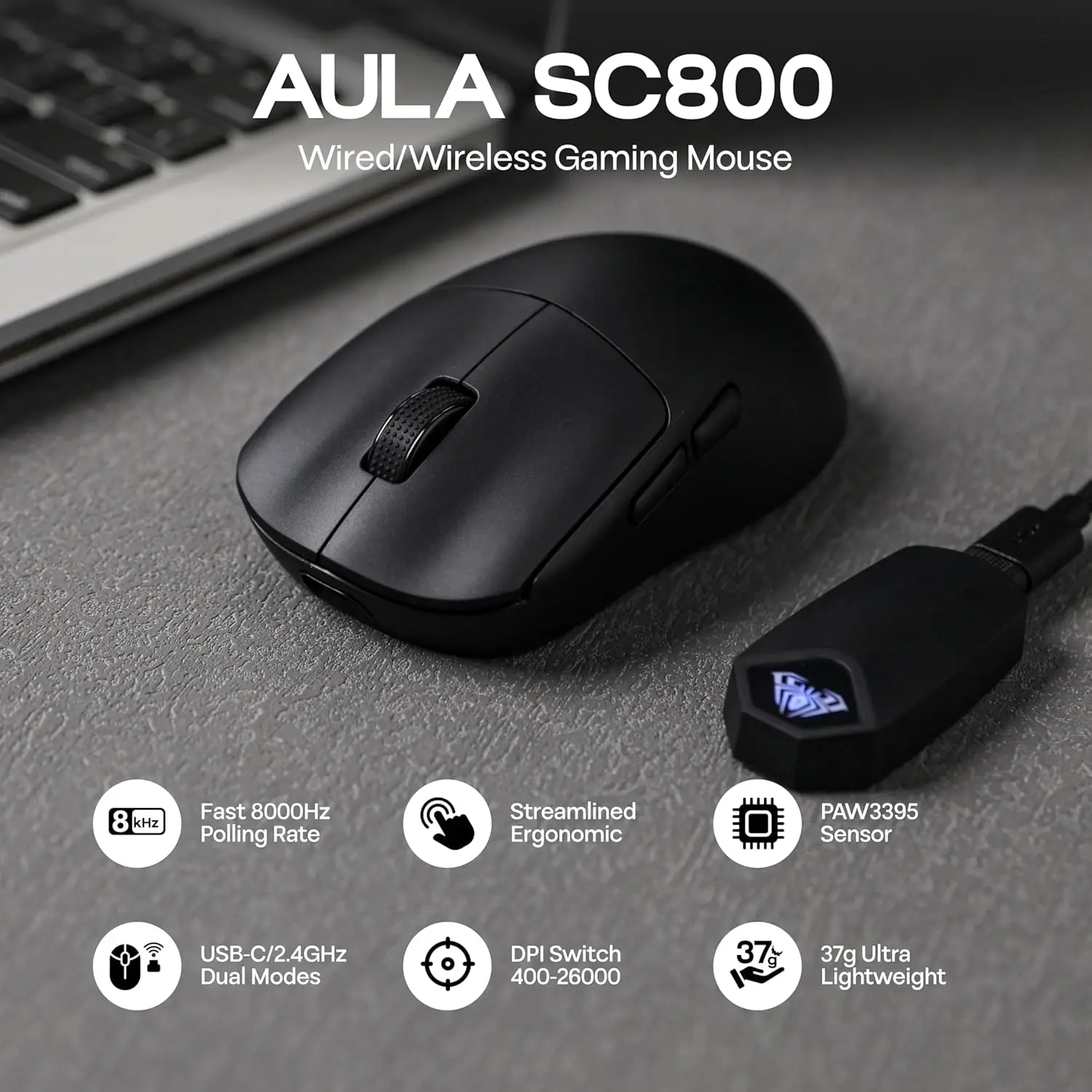 AULA SC800 Gaming Mouse USB-C  - Pc Gaming Gigabyte recension och pris